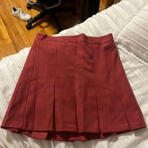red mini skirt